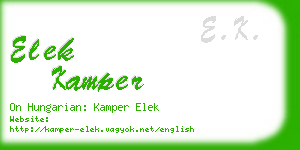 elek kamper business card